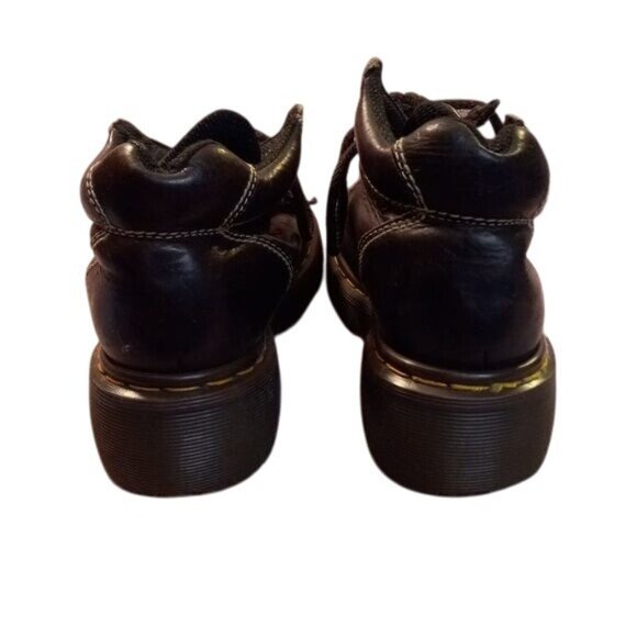 Dr. Martens UK 7 US 9 Brown Leather Lace-Up Ankle Boots 8542 Y2K Chunky Vintage - Picture 3 of 11